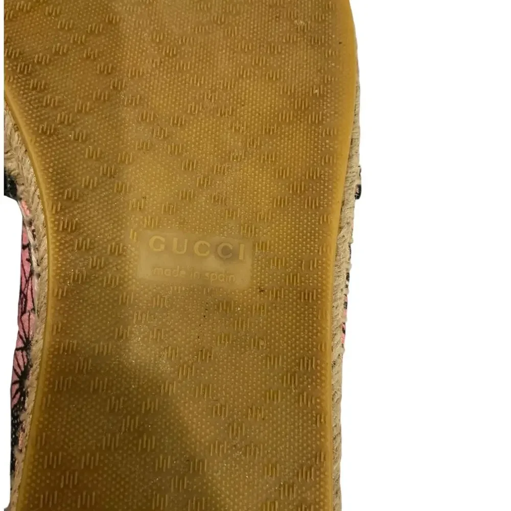 Gucci Bengal Tiger Floral Supreme Monogram Canvas Rare Espadrilles Size 7 1/2 - Picture 12 of 13